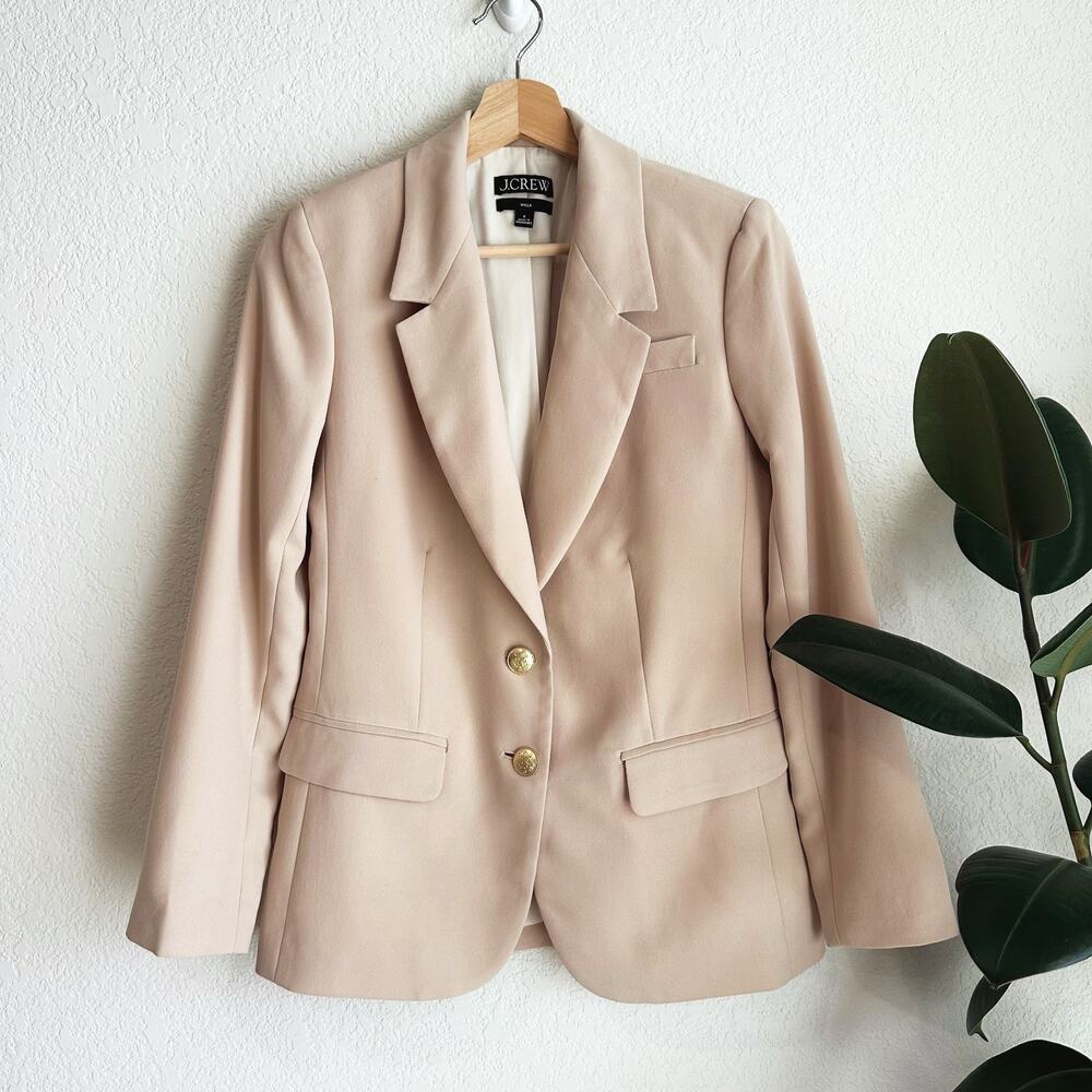 J. Crew Cream Blazer with Gold Buttons